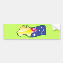 Australian flag and map aussie bumper sticker