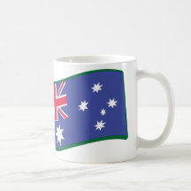 Australian flag and map aussie coffee mugs