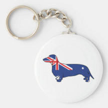 Australian Flag Dachshund Key Chains