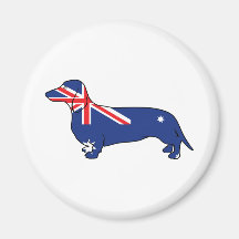Australian Flag Dachshund Magnets