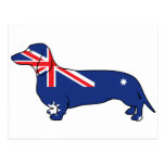 Australian Flag Dachshund Post Card