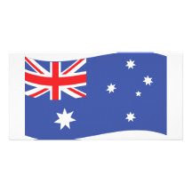 australian flag icon personalized photo card