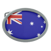 Australian flag oval belt buckles