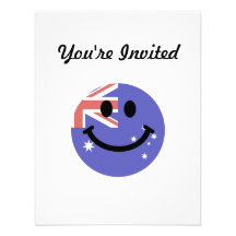 Australian flag smiley face custom announcements
