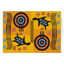 Australian Folk Art Sea Turtles Greeting Card