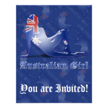 Australian Girl Silhouette Flag Announcements