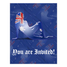 Australian Girl Silhouette Flag Custom Announcements