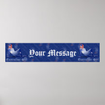 Australian Girl Silhouette Flag Print