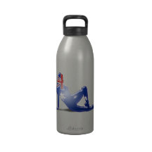 Australian Girl Silhouette Flag Water Bottle