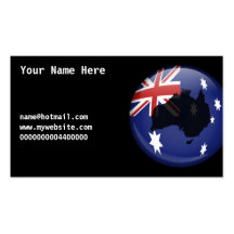 Australian Globe, Your Name Here, Business Card Template