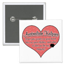 Australian Kelpie Paw Prints Dog Humour Pinback Button