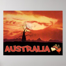 Australian Orange Sunset Print