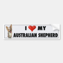 Australian Red Merle Shepherd Love Sticker Bumper Sticker
