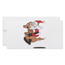 Australian Santa riding a Christmas kangaroo Photo Cards