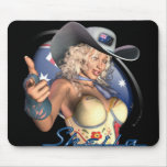 Australian Sexy Cowgirl Pinup Art Mousepad Sheila
