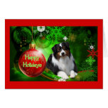 Australian Shepherd Christmas Card Happy Holidays