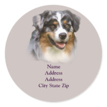 Australian Shepherd Fabulous Address Label Round Stickers