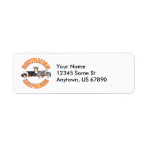 Australian Shepherd Lounging RD Labels