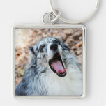 Australian Shepherd Modern Photo Keychain