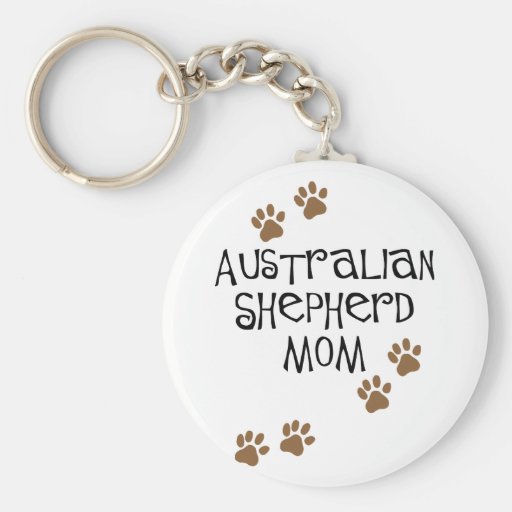 Australian Shepherd Mom Keychain
