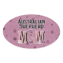 Australian Shepherd MOM Oval Stickers