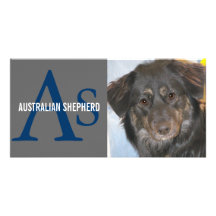 Australian Shepherd Monogram Picture Card