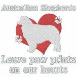 Australian Shepherds Leave Paw Prints embroidered shirts
