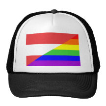 austria country gay proud rainbow flag homosexual trucker hat