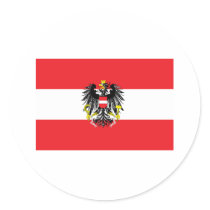 Austria Flag Round Stickers