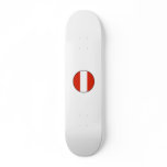 Austria Round Flag Bordered Skateboard