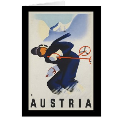 Austria Ski Greeting Card by vintage_cafe