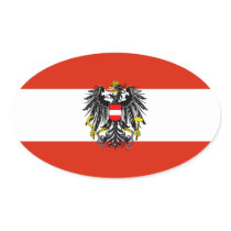Austria State Flag Oval Sticker