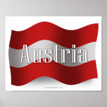 Austria Waving Flag Print