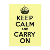 Authentic Keep Calm And Carry On Black.Best Price! Post Card