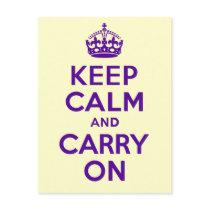 Authentic Keep Calm And Carry On Purple best price Post Card