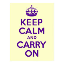 Authentic Keep Calm And Carry On Purple best price Post Card