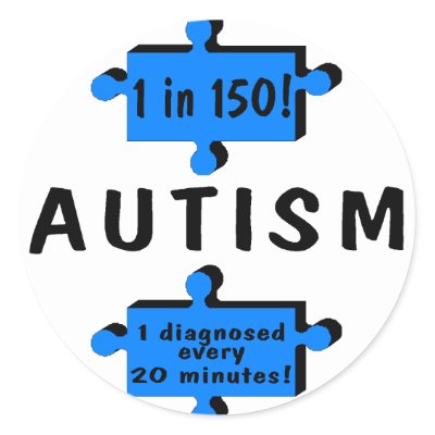 Autism 1 in 150 1 Every 20 Minutes Round Sticker by AutismZazzle