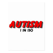 Autism 1 In 150 Red Post Card