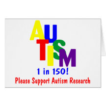 Autism 1 in 150 (Support Autism Research Bright) Greeting Cards
