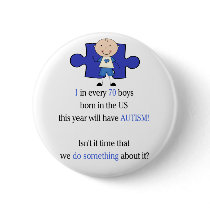 Autism 1 in 70 pinback buttons