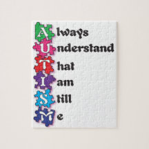 Autism Acrostic Poem Puzzle