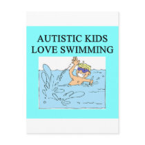 autism autistic kids love swimming post card