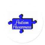 Autism Awareness (Blue PP) Round Stickers