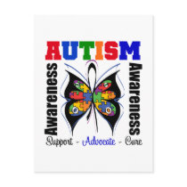 Autism Awareness Butterfly Postcards