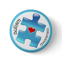 Autism Awareness Button - Blue