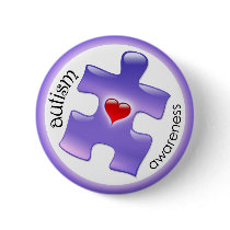Autism Awareness Button - Purple