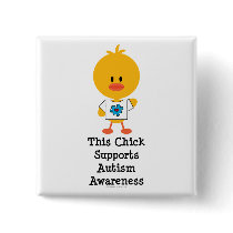 Autism Awareness Chick Button