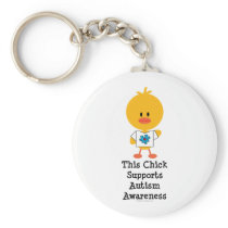 Autism Awareness Chick Keychain