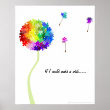 Autism Awareness Dandelion Wishes Poster