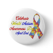 Autism Awareness Dayu Pinback Buttons